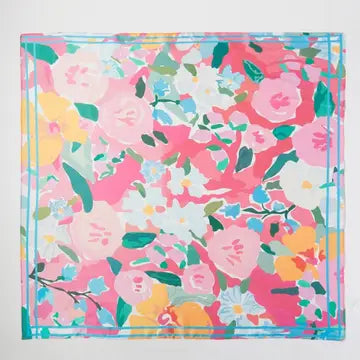 Floral patterned square bandana scarf