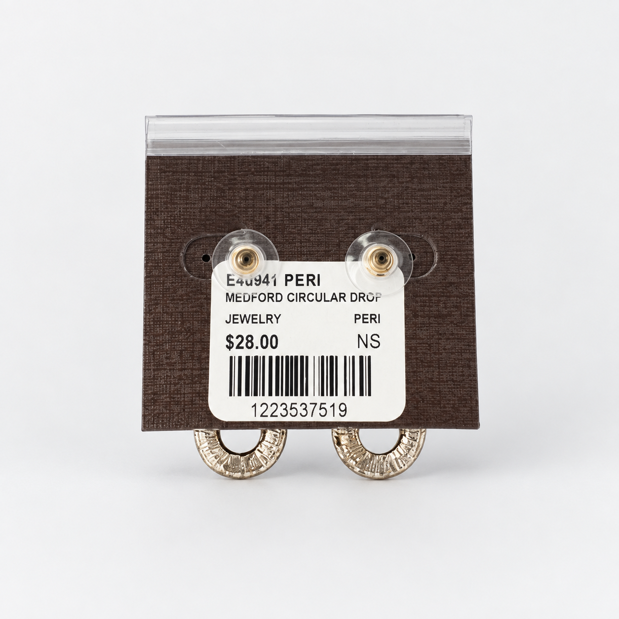 Gold Medford Circular Drop Hoop Earring Periwinkle