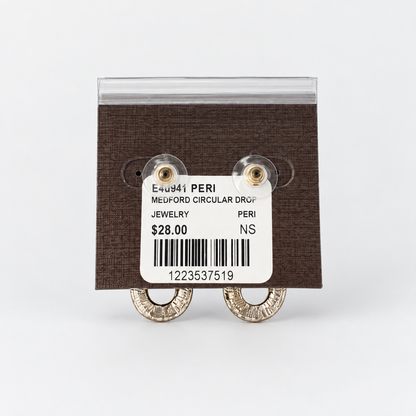 Gold Medford Circular Drop Hoop Earring Periwinkle