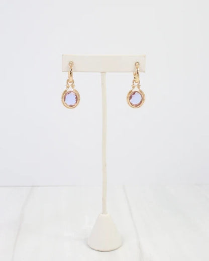 Gold Medford Circular Drop Hoop Earring Periwinkle