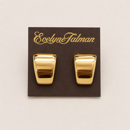 Gold Tapered Clip-on Earrings pair of gold geometric stud earrings