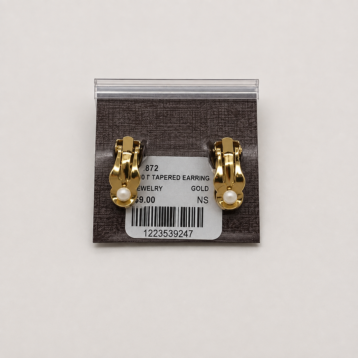 Gold Tapered Clip-on Earrings pair of gold geometric stud earrings