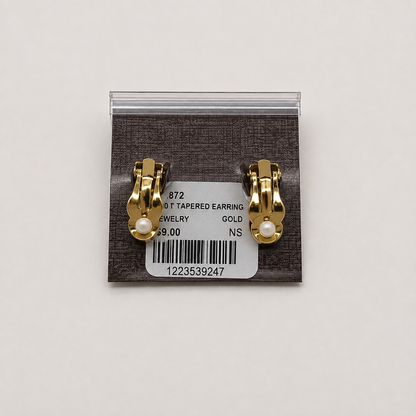 Gold Tapered Clip-on Earrings pair of gold geometric stud earrings