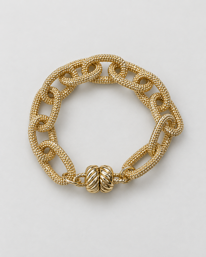 Gold Textured Magnetic Link Bracelet