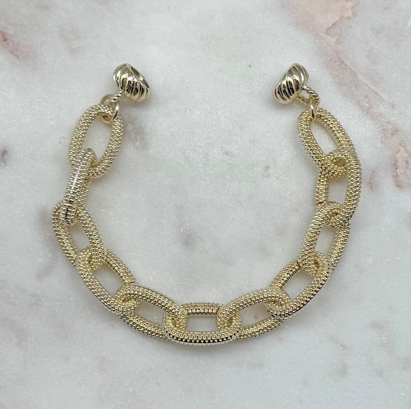 Gold Textured Magnetic Link Bracelet