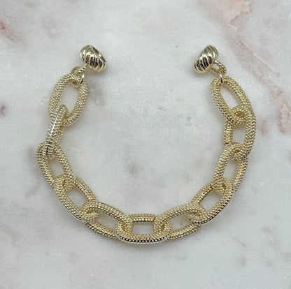 Gold Textured Magnetic Link Bracelet