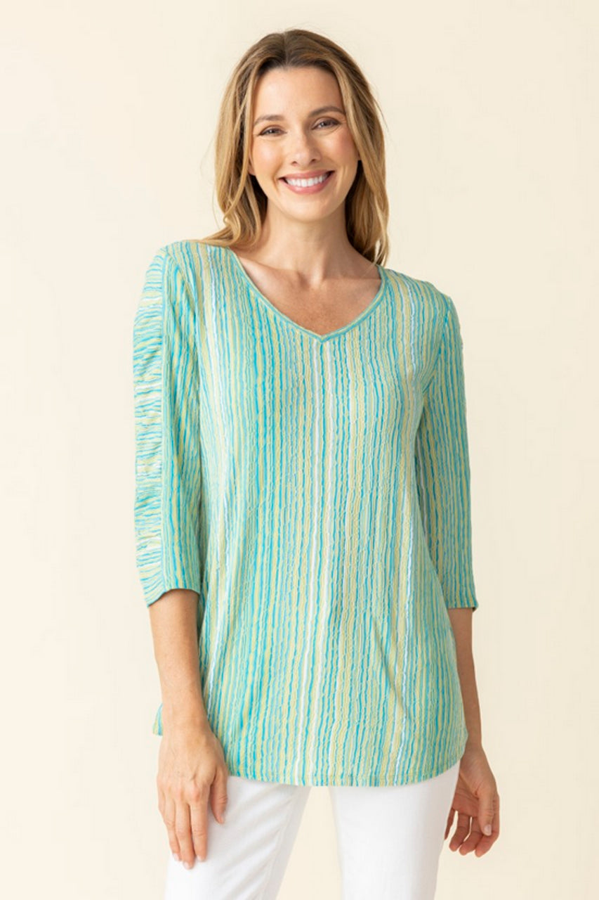 Habitat | Beach Waves Ruched Sleeve Top