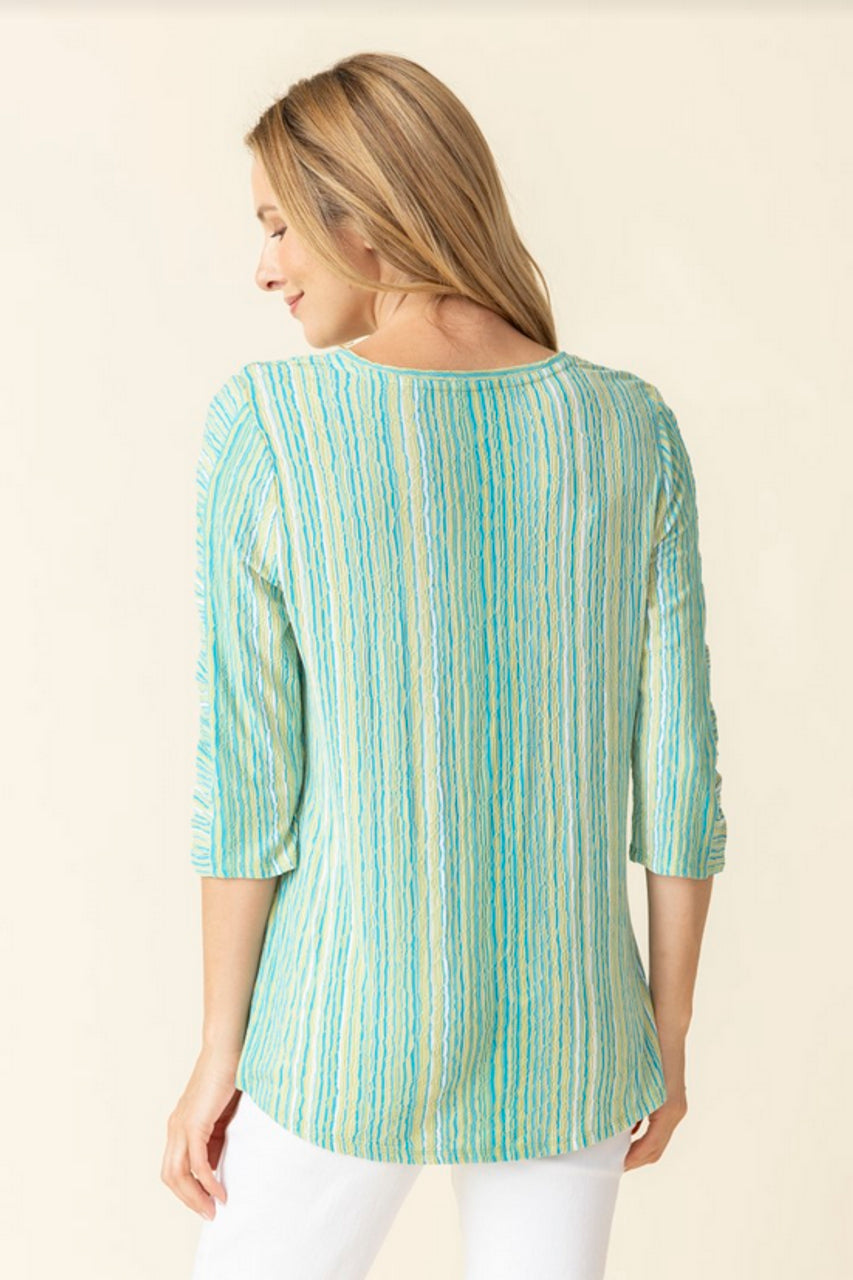 Habitat | Beach Waves Ruched Sleeve Top