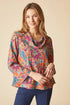 Habitat Destination Unknown Floral Drape Collar Top - 34852 - BURNT SIENNA