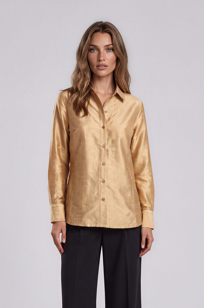 High Low Silk Blouse