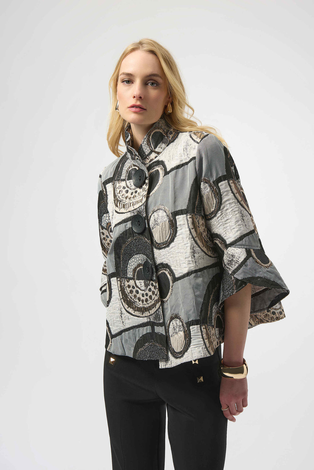 Joseph Ribkoff | Jacquard Trapeze Jacket