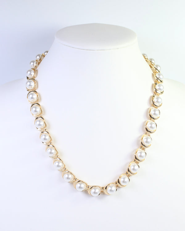 Hudson Pearl Link Necklace - Gold
