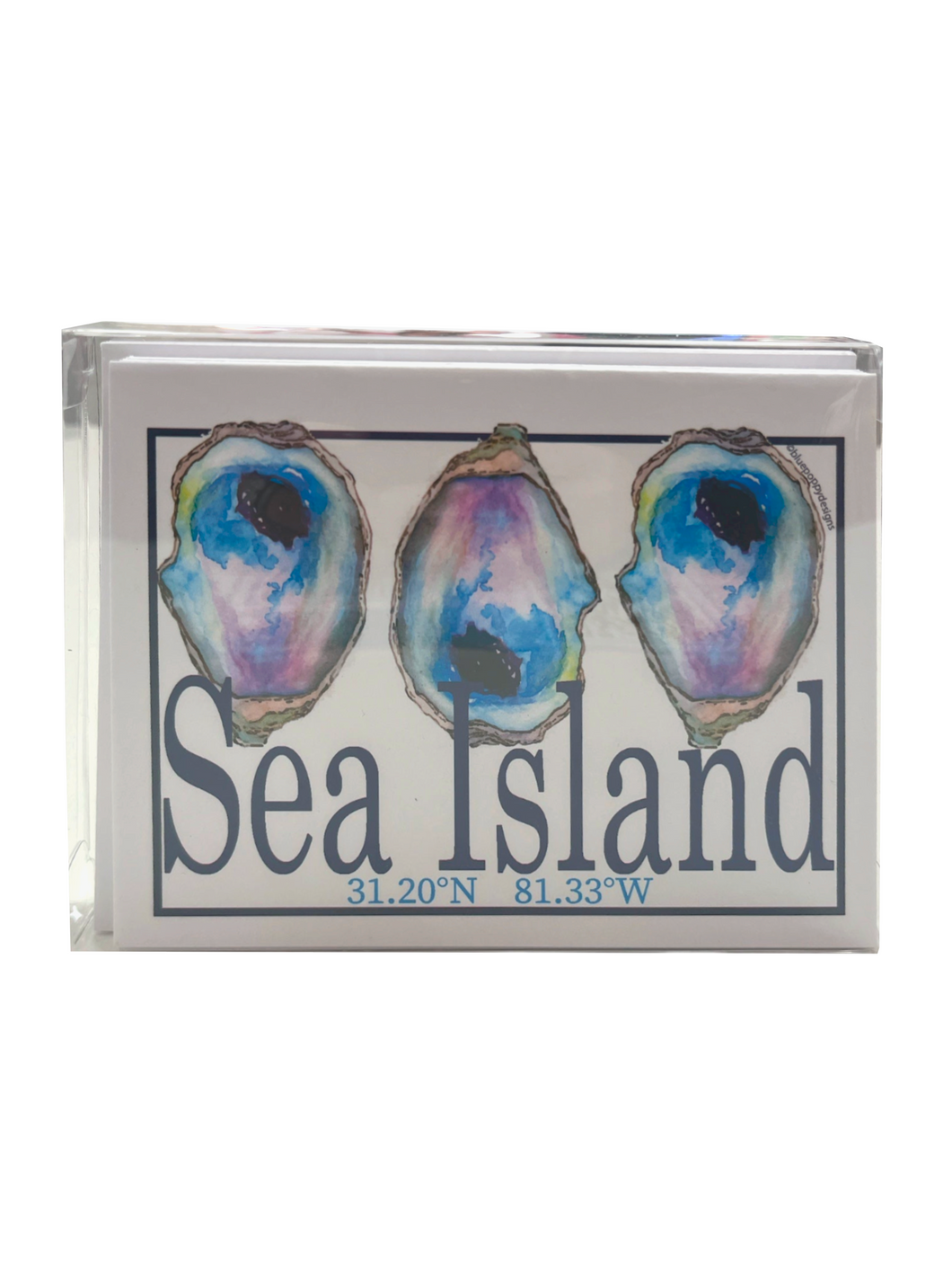 Blue Poppy | Oyster Note Card Set with Sea Island