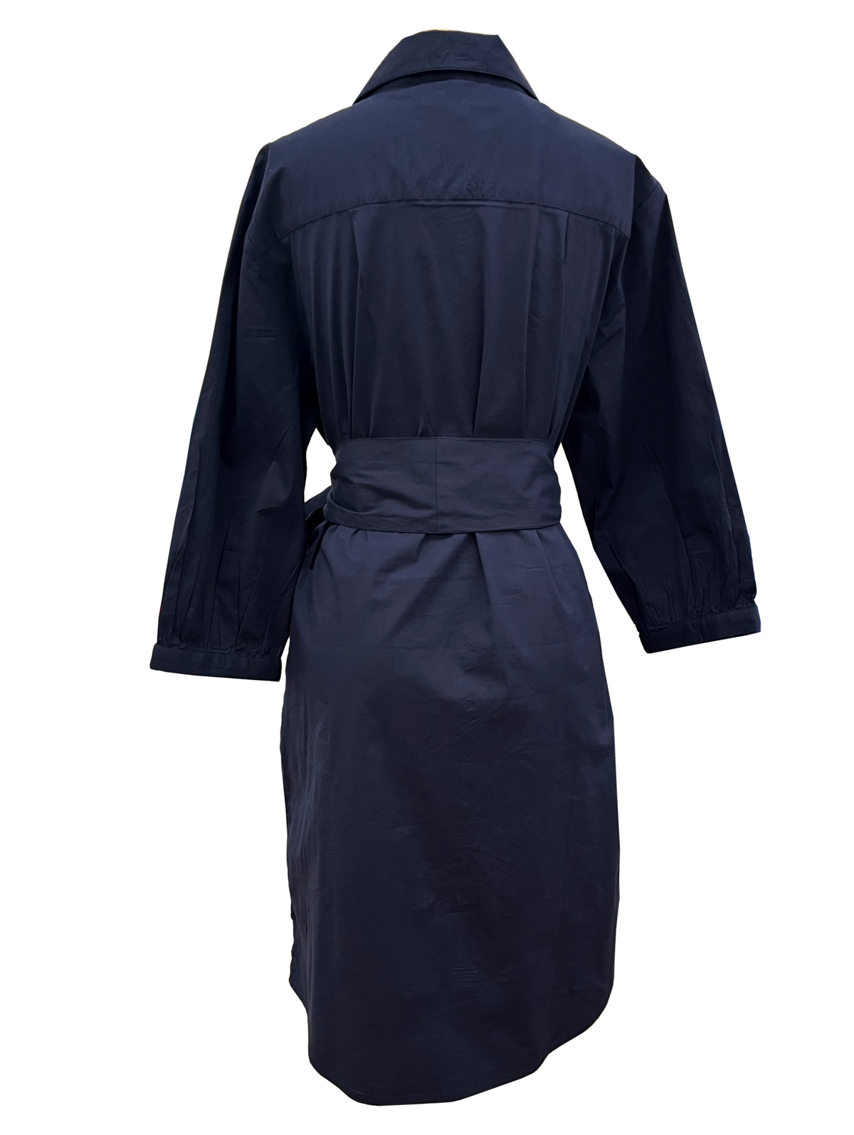 Navy Rosey Midi Dress by Soleil De Mer, stylish PL apparel with a flowy silhouette and elegant design.