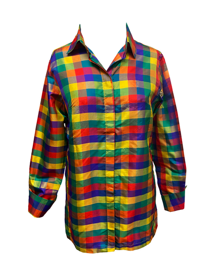 Evelyne Talman | Karen Blouse Silk Check Green