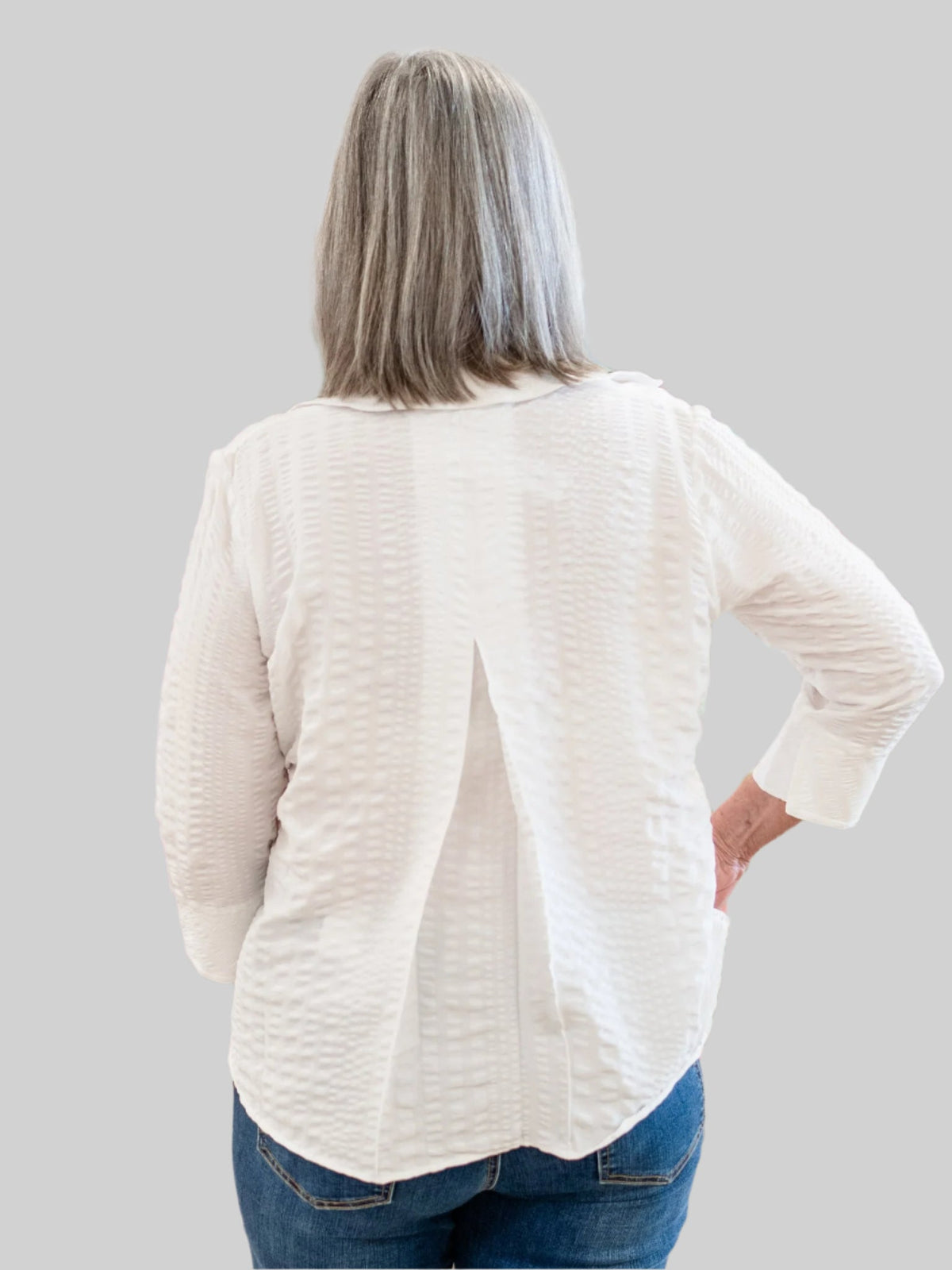 Boho Chic | Puckered 3/4 Sleeve Blouse - Evelyne Talman