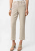 Beige Joseph Ribkoff straight-legged jeans with classic fit, shown on a model in a casual setting.
