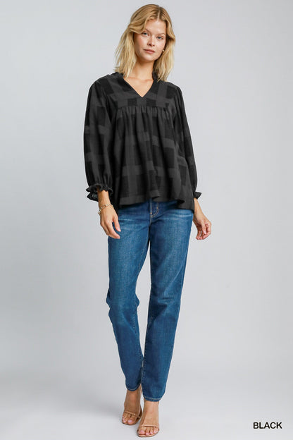 Umgee Usa | Square Jacquard High Neck Top