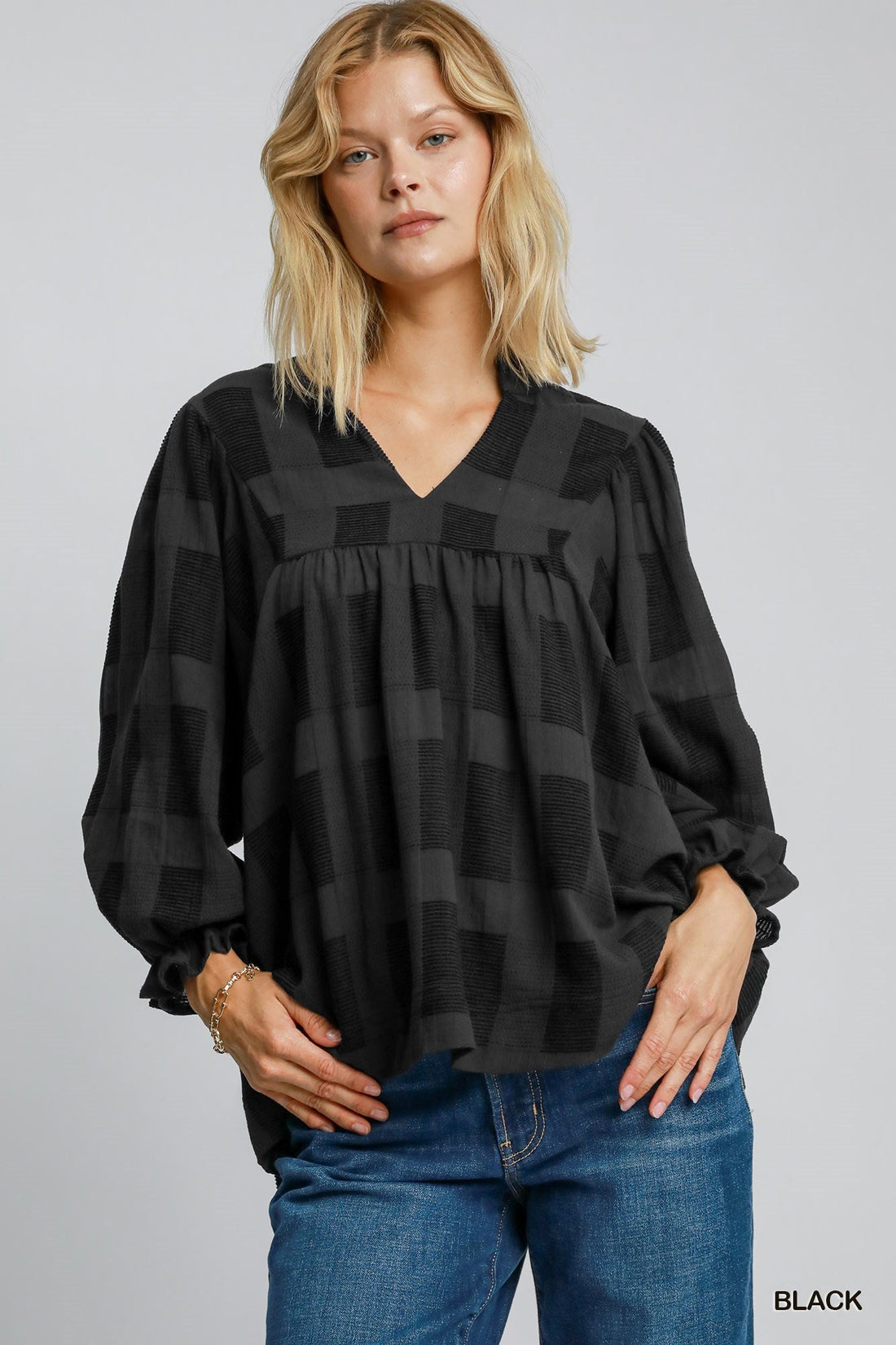 Umgee Usa | Square Jacquard High Neck Top