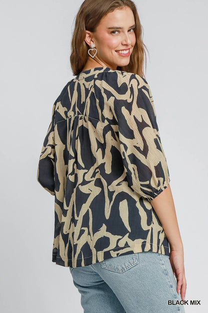 Umgee Usa | Abstract Print Top