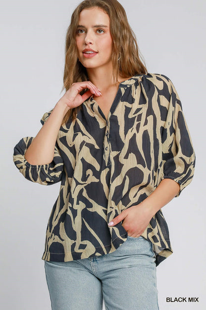 Umgee Usa | Abstract Print Top