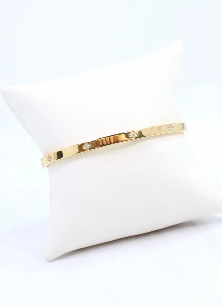 Gold bracelet with small diamonds Kerry Cz Clover Bracelet Gold