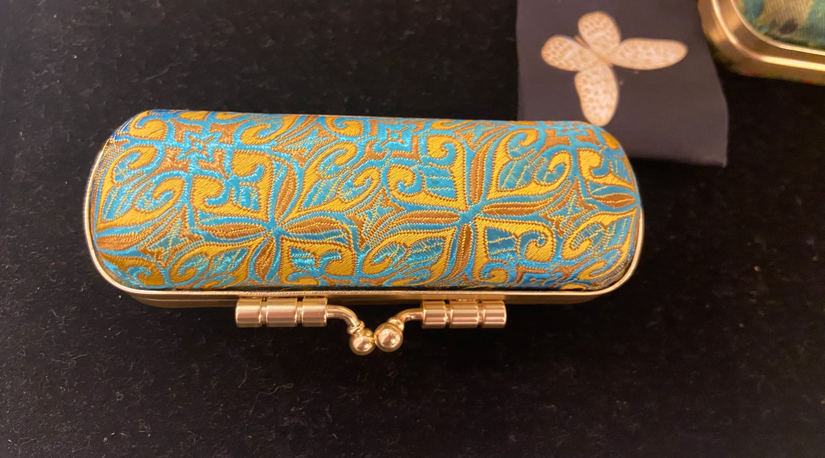 Feather Brocade Lipstick Case