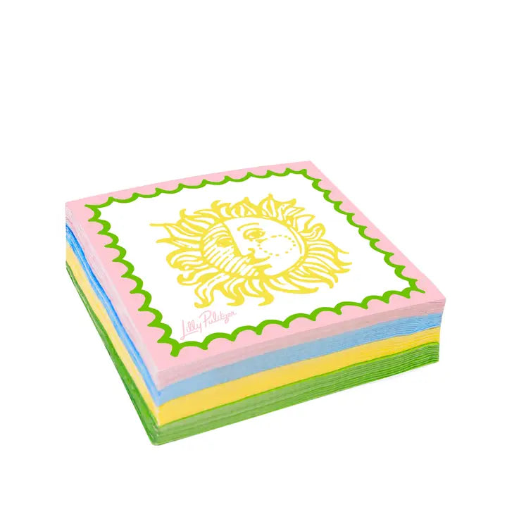 Lifeguard Press Cocktail Napkins, Sun Tiles Home colorful napkins with a sun design