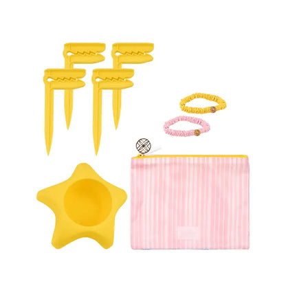 Lifeguard Press Paradise Pouch, Royal Zoo pink and yellow patterned pouch with a strap