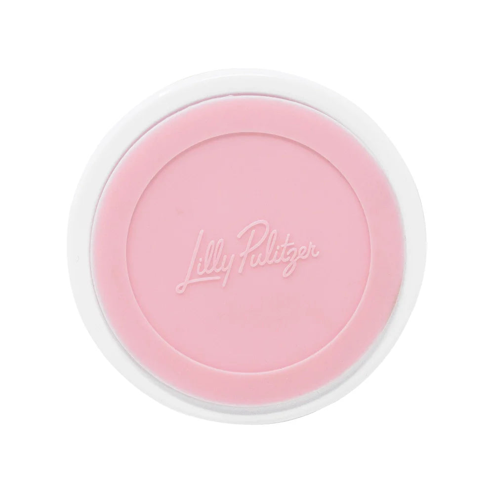 Lifeguard Press Skinny Can Holder, Lilly Garden Home floral-patterned cylindrical container with a pink lid 