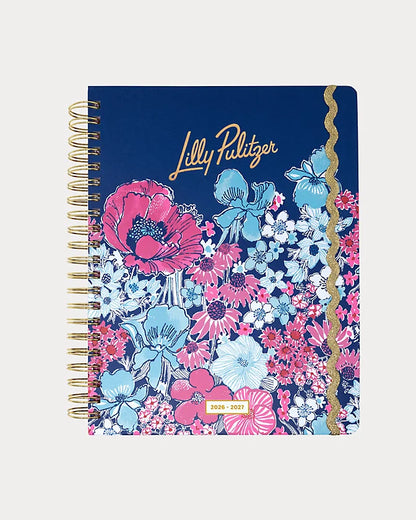 Lilly Pulitzer 2026-2027 17 Month Jumbo Agenda Floral color in  Starlight Navy In All Her Glory