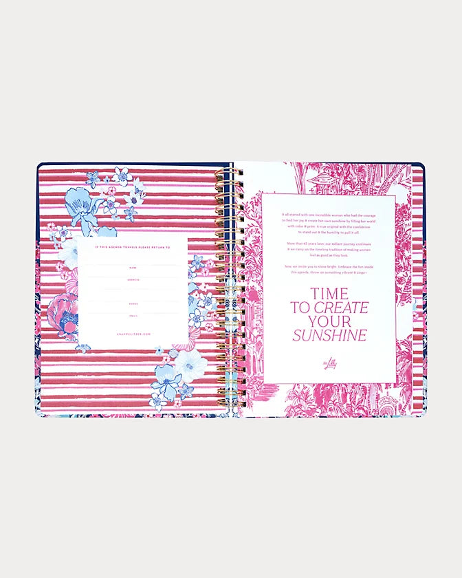 Lilly Pulitzer 2026-2027 17 Month Jumbo Agenda Floral color in  Starlight Navy In All Her Glory