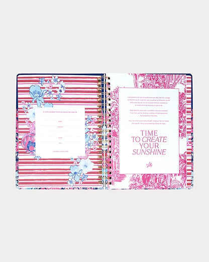 Lilly Pulitzer 2026-2027 17 Month Jumbo Agenda Floral color in  Starlight Navy In All Her Glory