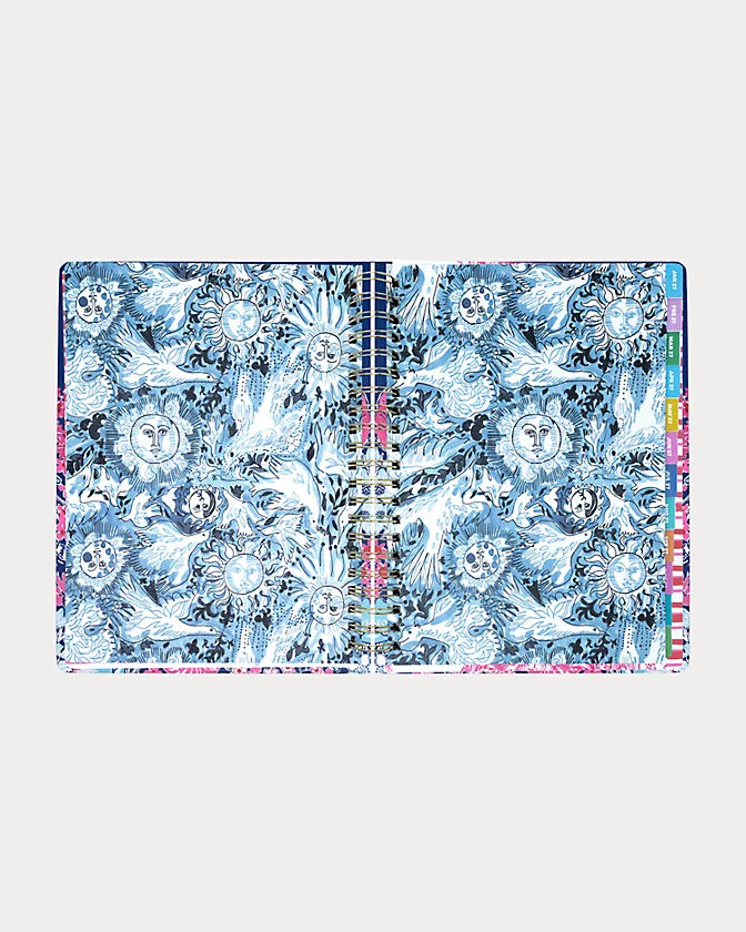 Lilly Pulitzer 2026-2027 17 Month Jumbo Agenda Floral color in  Starlight Navy In All Her Glory