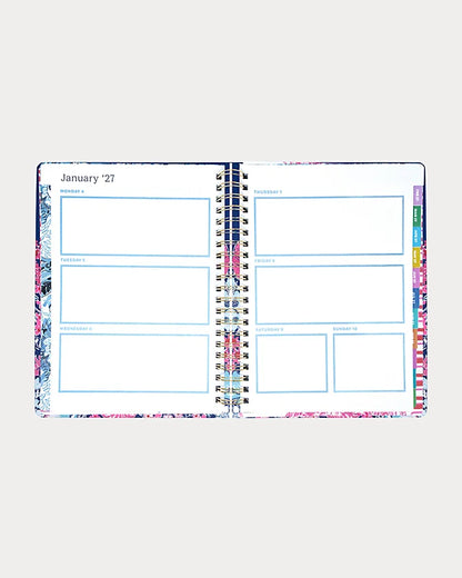 Lilly Pulitzer 2026-2027 17 Month Jumbo Agenda Floral color in  Starlight Navy In All Her Glory