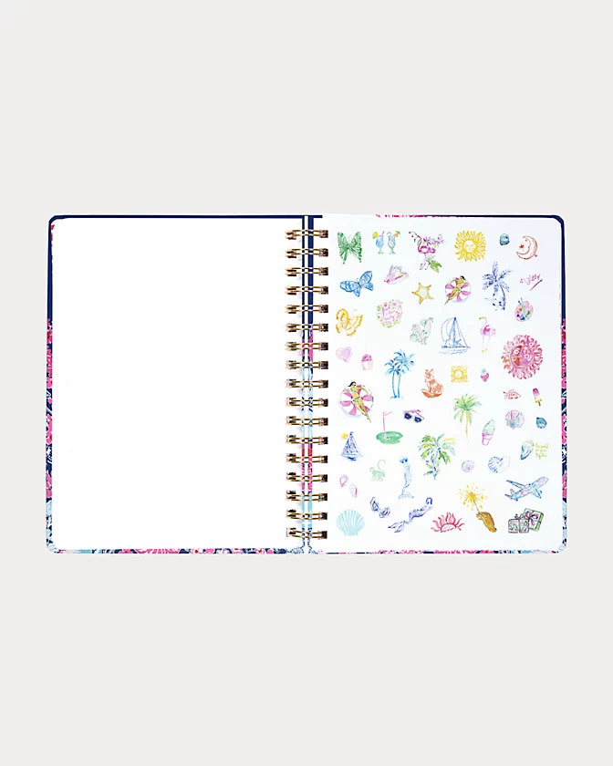 Lilly Pulitzer 2026-2027 17 Month Jumbo Agenda Floral color in  Starlight Navy In All Her Glory