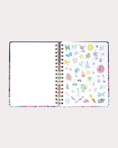 Lilly Pulitzer 2026-2027 17 Month Jumbo Agenda Floral color in  Starlight Navy In All Her Glory