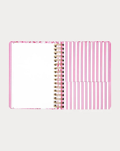 Pink floral Lilly Pulitzer 2026-2027 17 Month Large Agenda  Color in Conch Shell Pink Burst Of Joy
