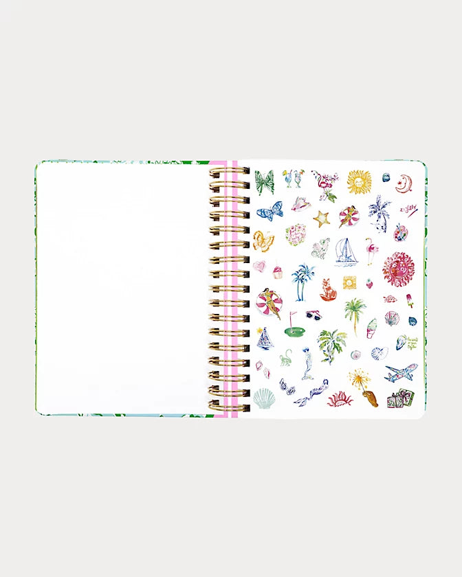 Lilly Pulitzer 2026-2027 17 Month Large Agenda Mint Condition Burst Of Joy color with floral design