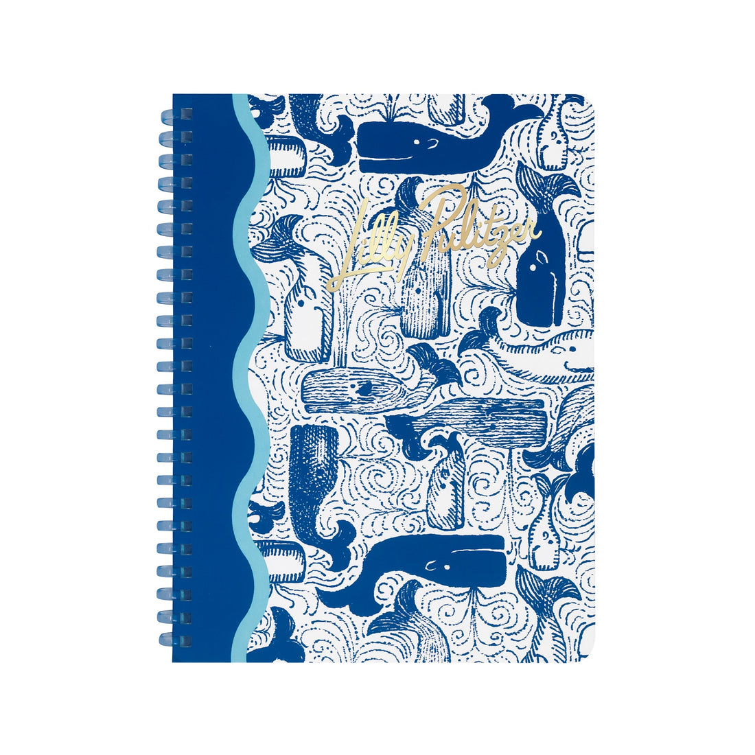 Lilly Pulitzer Mini Notebook Nassau Blue Thar She Blows Notebook with whale pattern