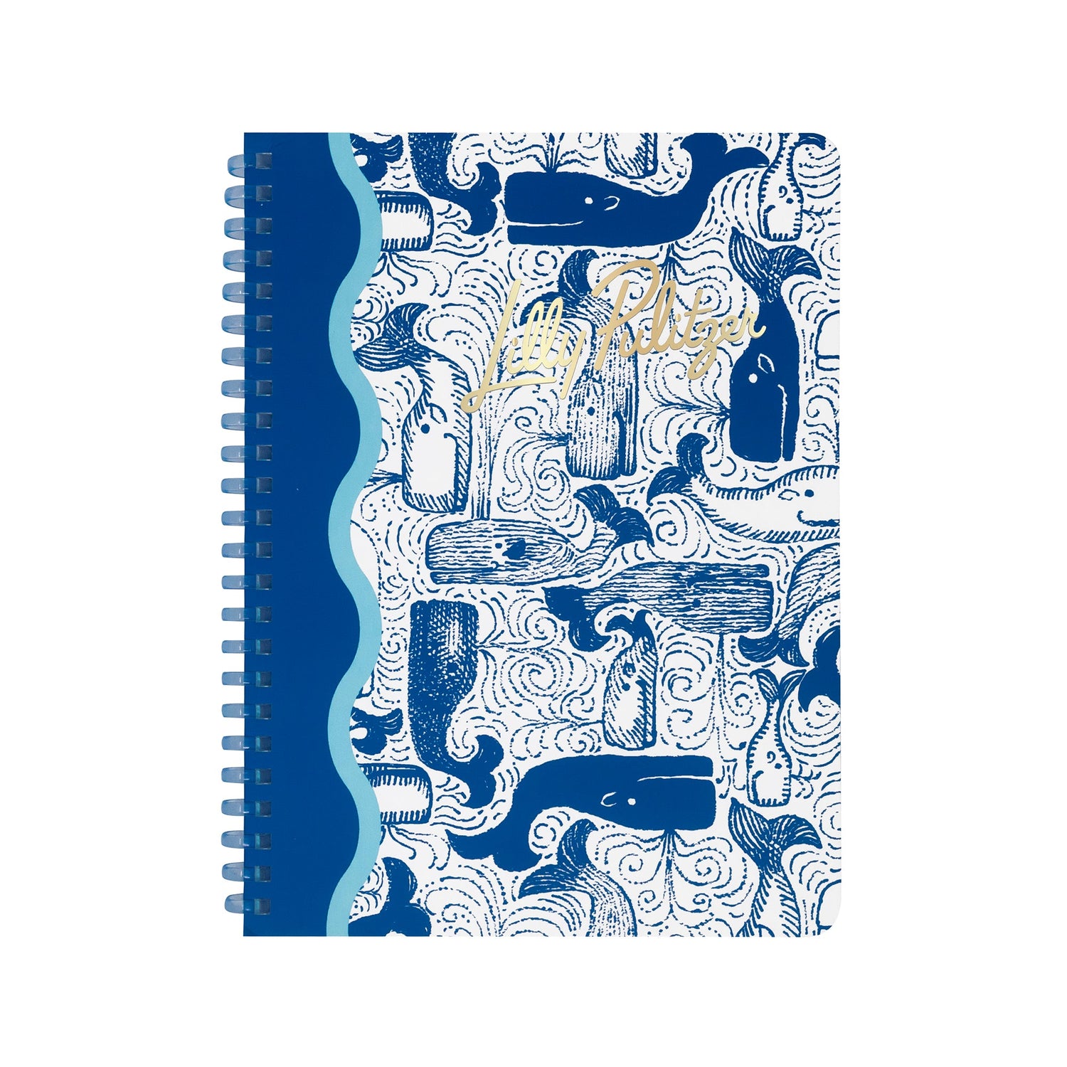 Lilly Pulitzer Mini Notebook Nassau Blue Thar She Blows Notebook with whale pattern