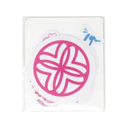  Lilly Pulitzer Jumbo Sticker Set of colorful stickers including a sun, elephant, butterfly, shell, cross, flowers, and palm trees
