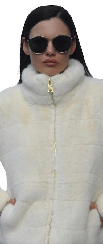 Ciao Milano | Long Faux Fur Jacket W/hood