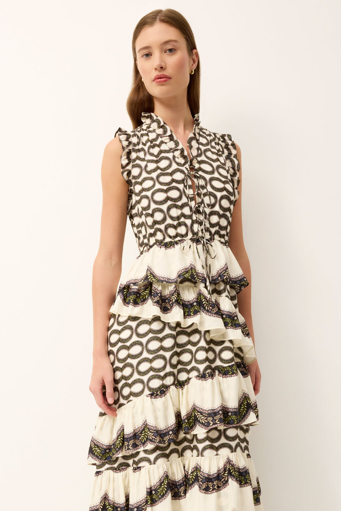 Marie Oliver Franklen dress in a stylish infinity design, featuring elegant fabric and a flattering silhouette.