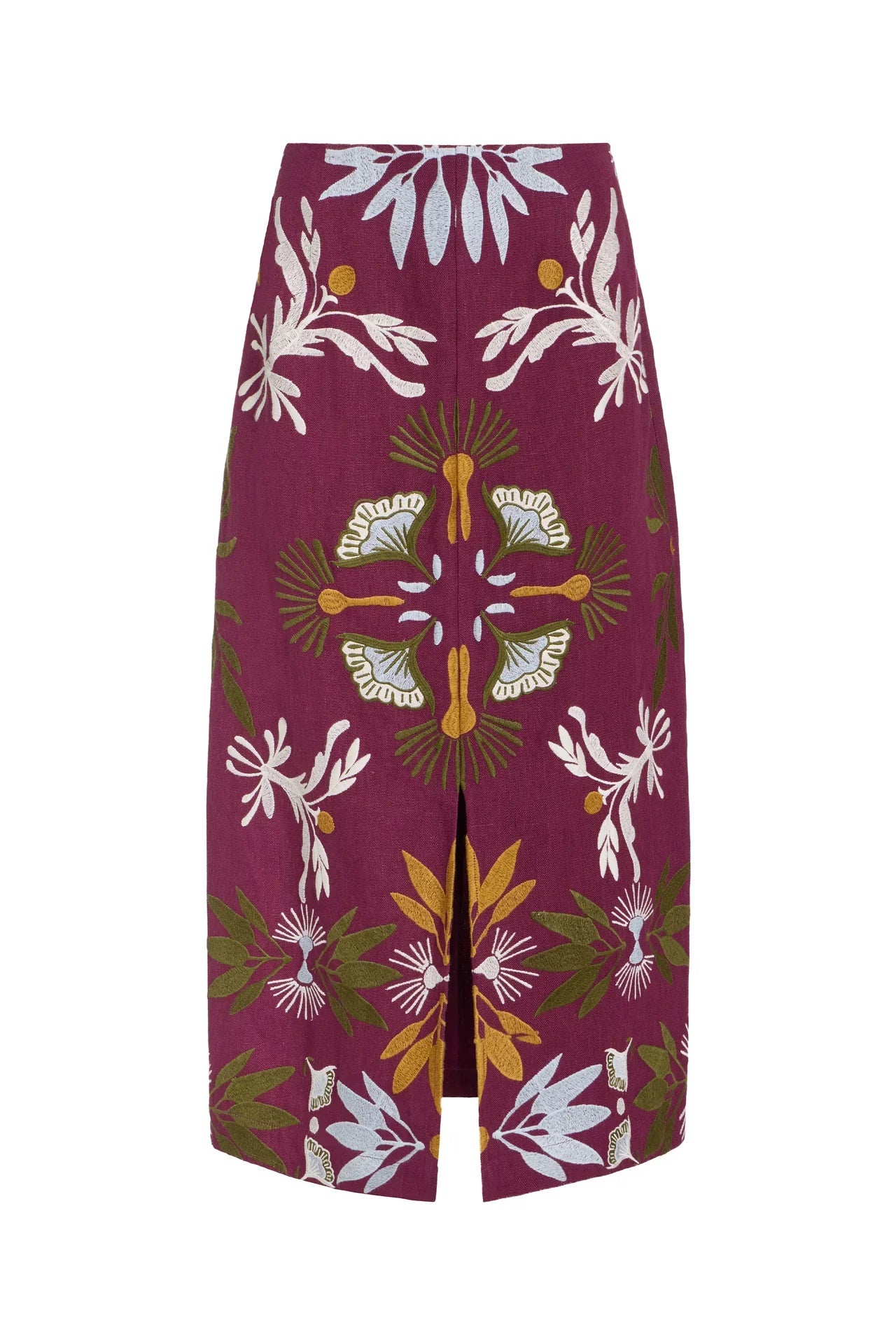 Marie Oliver Meara skirt in Jive color, showcasing a stylish high-waisted design with flowing fabric and elegant silhouette.