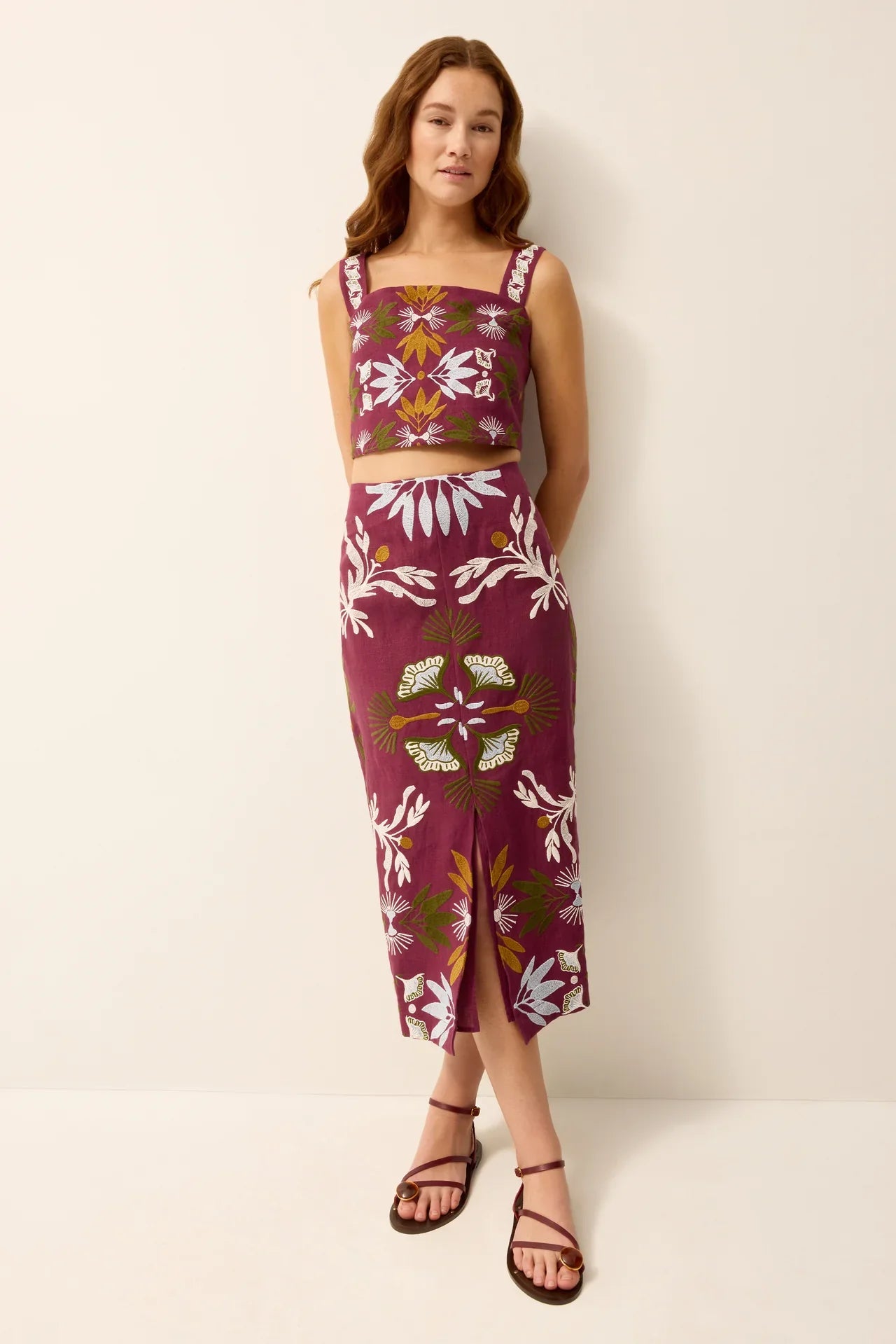 Marie Oliver Meara skirt in a stylish design, featuring a flowy silhouette and vibrant pattern, perfect for casual or dressy occasions.