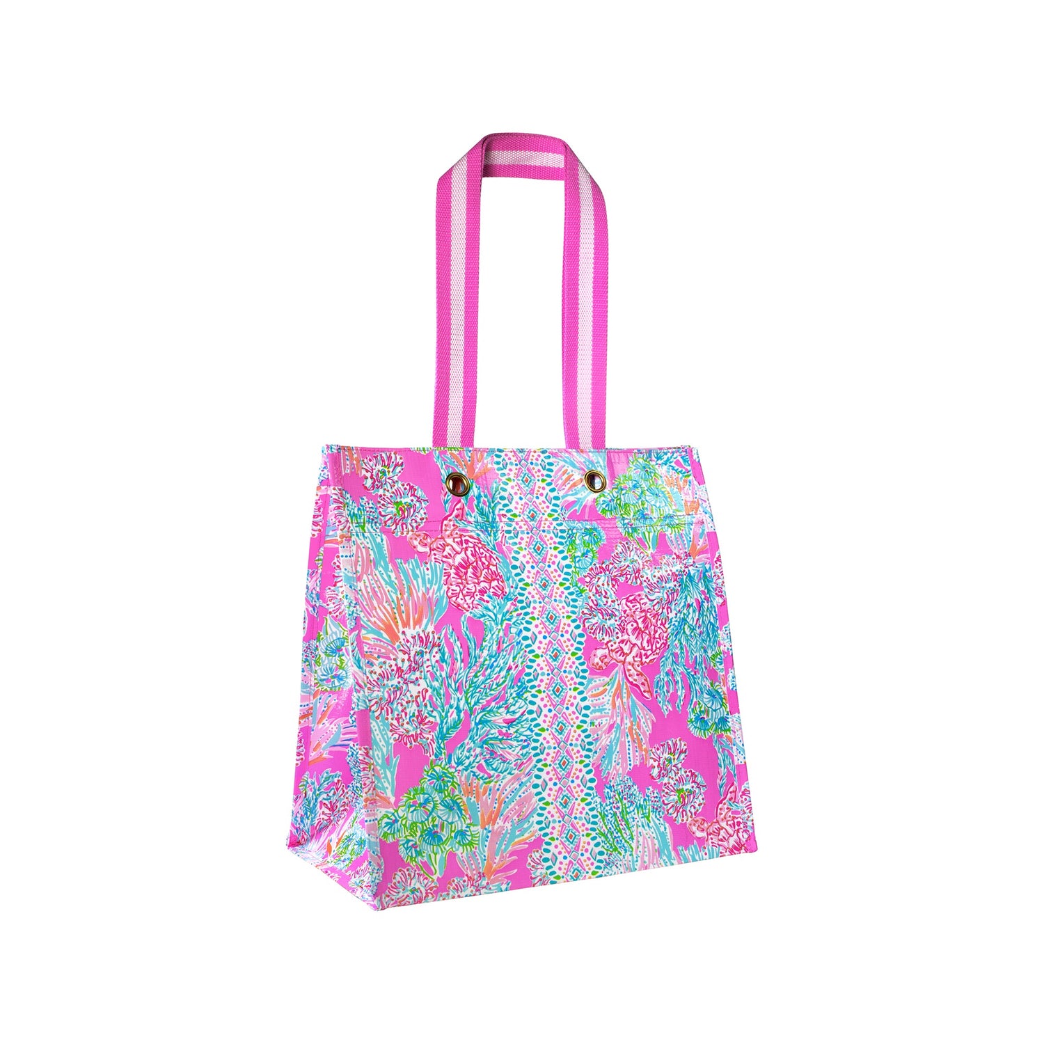 Market Tote, Seaing Things  Lilly Pulitzer colorful tote bag with floral pattern