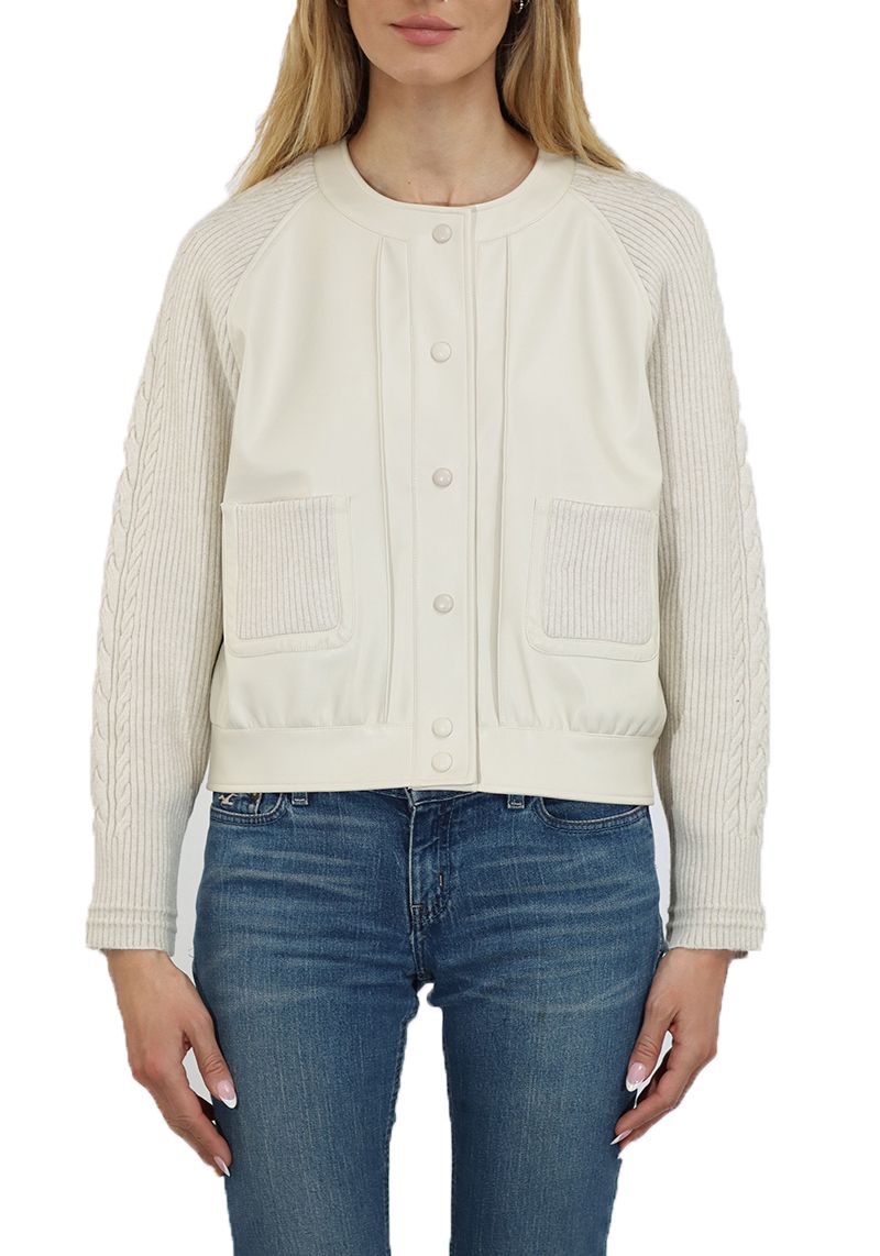 Mixed Media Cream Jacket