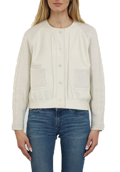 Mixed Media Cream Jacket