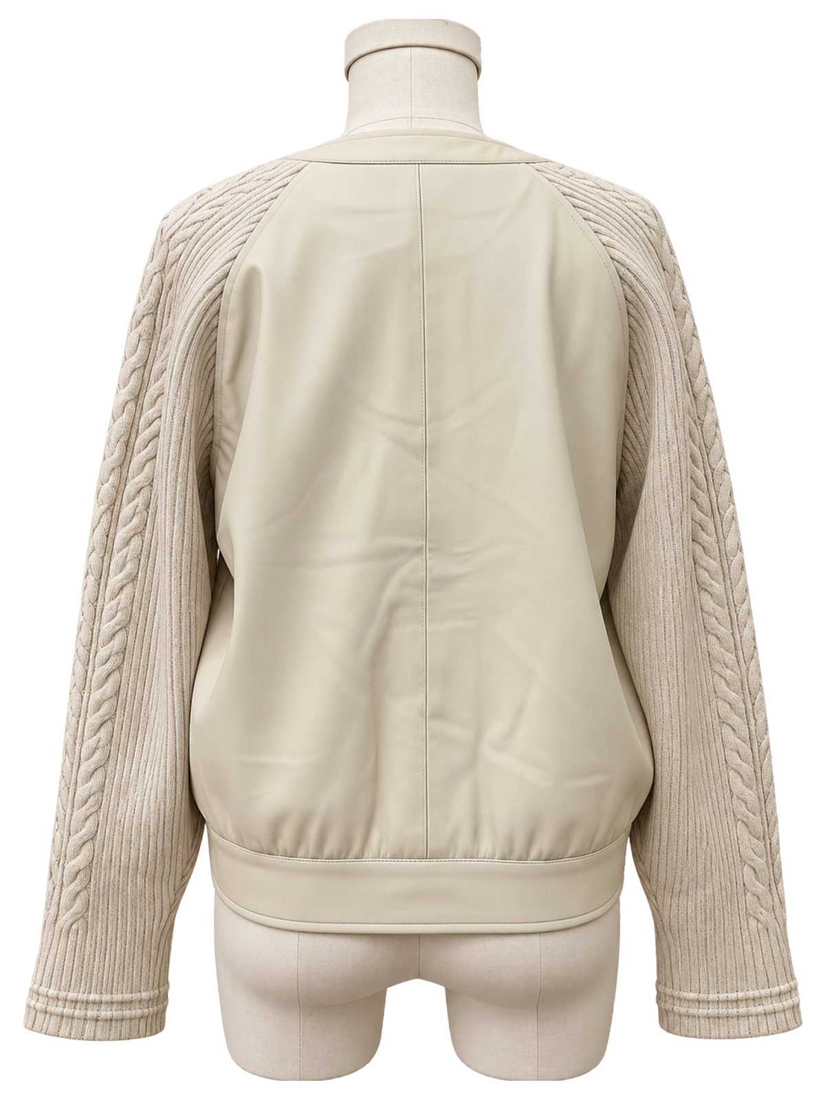 Mixed Media Cream Jacket